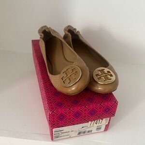 Tory Burch Gold-Tan Flats